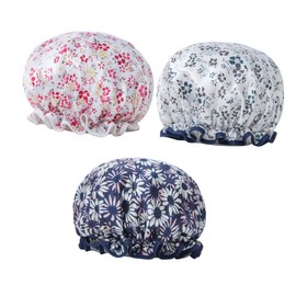 FOMIYES 3pcs Waterproof Cap Stretchy Shower Cap Satin Shower Cap Satin Hair Cap Shower Caps for Women Hair Salon Cap Bath Shower Hair Caps Spa Women Cap for Hair Loss Bathing Cap