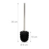 Relaxdays Toilet Brushes, 80% plastic 20% stainless steel, Black, 35