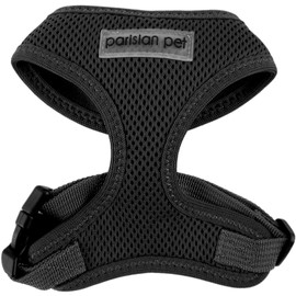 Parisian Pet Dog Harness - Adjustable Black Dog Vest Harness - 100% Mesh Fabric No Pull Puppy Harness - Cooling Dog Harness for Large Dogs - Idle for Walking, Running, and Hiking - XL