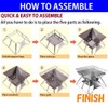 CAMPINGMOON Stainless Steel Foldable Camping Grills Portable Wood Burning Charcoal
