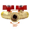 Joywayus Brass 3/4" GHT Garden Hose Splitter Full Flow 3-Way