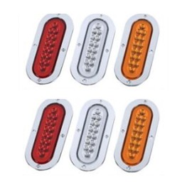 Oval Trailer Rear Lights, 6inch Red Side Marker Clearance Lights Surface Mount Rear Marker Lights, 12V 24V for Lorry Truck Car Bus Trailer 2Red 2 Yellow 2White