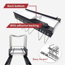 Tighall 1pcs Expandable Dish Rack Pan Holder Cutlery Holder Stainless Steel Drying Rack with Removable Flatware Utensil Holder with Drainboard for Kitchen Counter Organizers Accessories