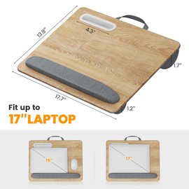 Flycity Portable Lap Desk with Pillow Cushion – Fits Up to 17" Laptops,Lightweight Laptop Tray for Home,Office,Travel - SIZE: 45*35 cm