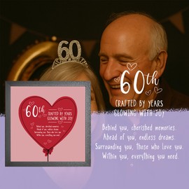 NOT JUST A PRINT 60th Birthday Gift – Framed Keepsake Print for 60 Year Old Man or Woman, Mum, Dad, Friend, Aunt, Uncle – Thoughtful Sixtieth Birthday Sign Decoration