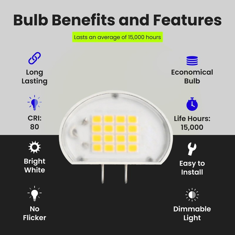 Feit Electric LED G8 Puck Light Bulb, 3000K Warm White,