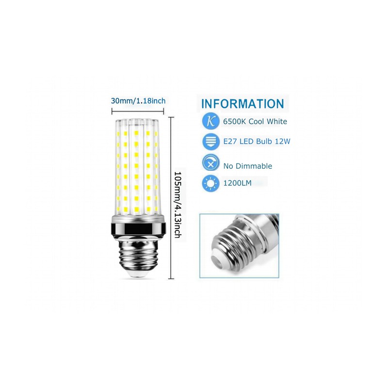 ANYPOWK 12W LED Corn Light Bulb - Equivalent 100W Incandescent,