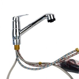 Deck-Mounted Kitchen Mixer Faucet with Shower Function Kitchen Faucet Deck-Mounted, Pull-Out Type