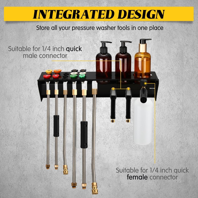 Otoolling Pressure Washer Gun Holder Foam Cannon Holder Wall Mount