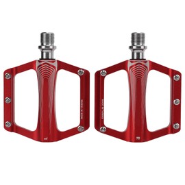 Enlee Bicycle Pedals Aluminum Alloy DU Bearing Bike Flat Pedal for Road Mountain BikesRed