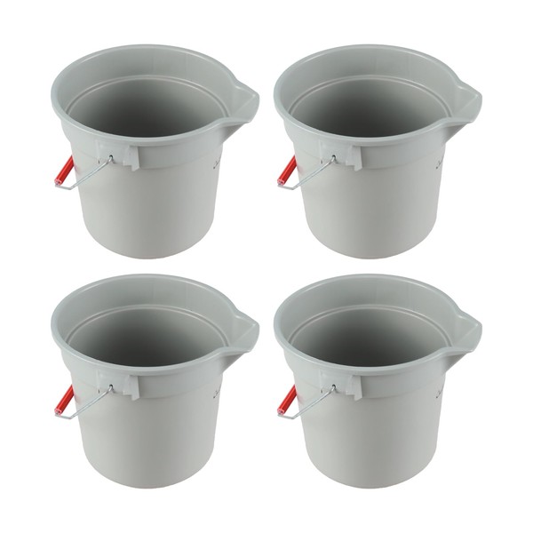 Xyskin 4 Packs 14 Quart Plastic Mop Bucket with Handle