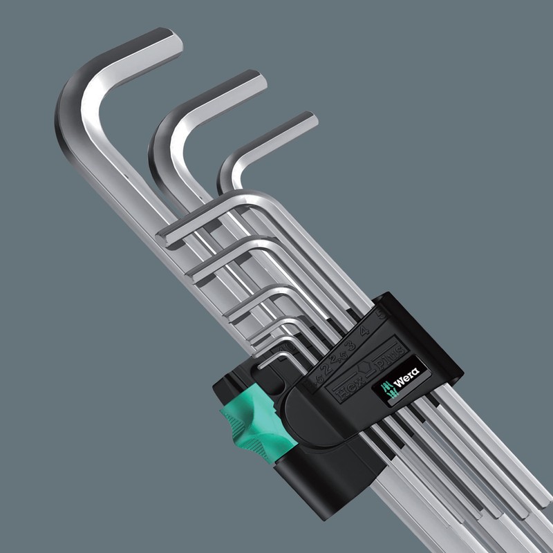 Wera 05021909001 | 950L/9SMN Hex Key Set, Long, Metric Assortment