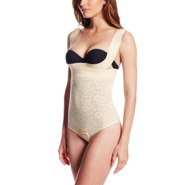 Rago Women's Extra Firm Perky Lift Breast Shaper Bodysuit, Beige, Large (30)