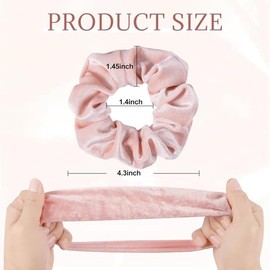 Whaline Blush Theme Hair Scrunchies Velvet Elastics Pink Lovers Scrunchy Bobbles Soft Hair Bands Hair Ties Hair Accessories for Women or Girls (12 Blu