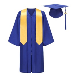 AGCOAH Graduation Gowns for Adults Robe Masters Cap and Bachelor 2025 5 PCS Commencement Ceremony Choir Robes （Sapphire Blue-45）