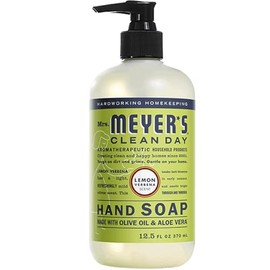 Mrs. Meyer’s Jabón de Manos Líquido Limón Verbena 370 ml, Aroma Cítrico y Refrescante, Fórmula Suave de Origen Vegetal, Sin Parabenos ni Crueldad Animal, Ideal para Uso Diario