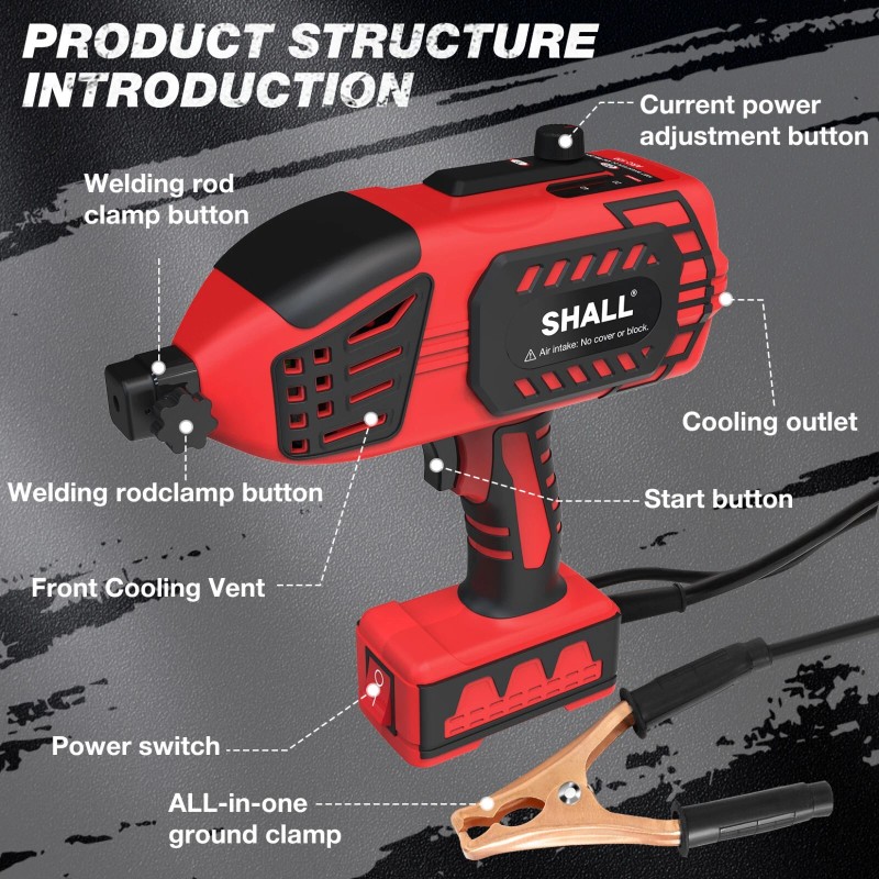 SHALL Portable Electric Welding Machine, 110V ARC Welder with IGBT