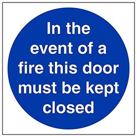 V Safety 18007AM-S'In Event Of Fire This Door Must Be Closed' Sign, 150 mm x 150 mm (Pack of 3)
