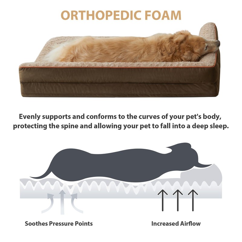 BFPETHOME Orthopedic Dog Beds for Large Dogs-Waterproof Sofa Dog Bed