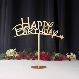 Wooden Happy Birthday Table Sign,Party Table Centerpiece for Kids&Adult Birthday Photo Booth Props(15.08x15.75 in)