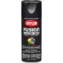 Krylon Black Stainless 12 Ounce Spray Paint Superior Adhesion Indoor Outdoor Use