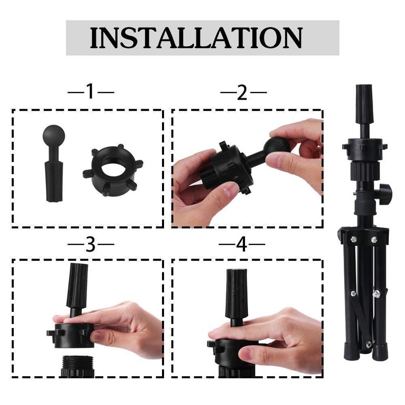 Mcwdoit Adjustable Tripod Stand Holder Hairdressing Head Training Head Mold