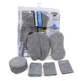 Oumers Car Cleaning Kit, 9 Pcs Car Wash Tool Car Detailing Brush Set Wash Mitt Sponge Towels Microfibre wheel brush For Auto Interior and Exterior Daily Care