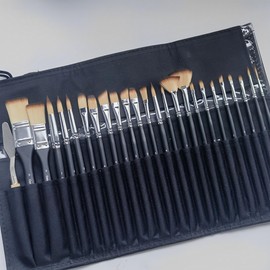 CINY 25PCS Paint Brush Set, Wooden Acrylic Brush Set, Mixed Wool Head, Paint Brush Set for Art, Art Supplies, with Multiple Sizes, for Acrylic Painting, Watercolor Painting, Oil Painting