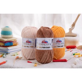 2-Pack Himalaya Dolphin Baby Yarn – Velvety Soft Chenille Yarn for Plush Amigurumi Toys, Baby Blankets, and Cozy Crochet & Knitting Projects (80345)