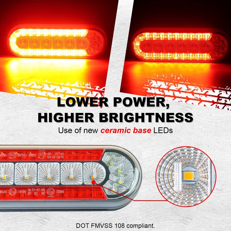 Agrieyes 6 Inch Oval LED Trailer Lights, Submersible Boat Trailer