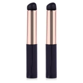 2Pcs Silicone Lip Brush With Round Heads Reusable Lip Mask Applicator for Natural Blending-No Lid(Black)