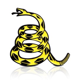 Dont Tread on Me Metal Car Sticker, Gadsden Flag Auto Emblem, 3D Snake Decal for Automotive, Truck, Motorcycle (Yellow)