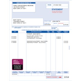 Friendly Reminder Labels for Patient Billing, Overdue Account Notification, 1-1/2" x 1-1/2", Purple with Black and White Text, Doctor Stuff, 250 Stickers/Box