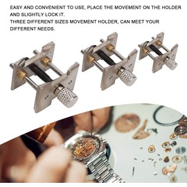 Soporte de movimiento de reloj, herramienta de reparación de reloj de 3 piezas/juego, para desmontar y ajustar