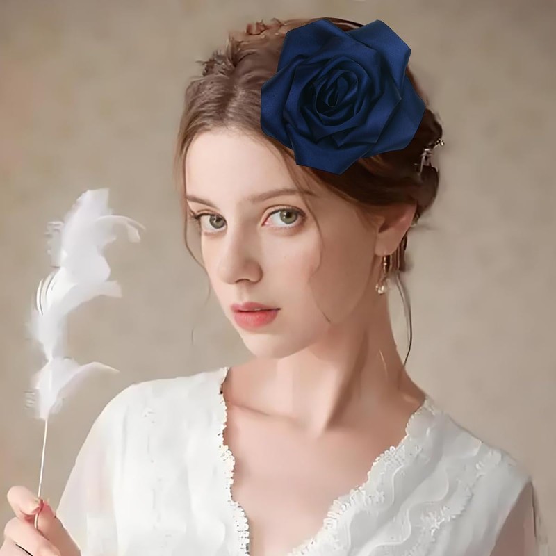 Dainty Flower Hairpins Hair Clip for Women Organza Stain Fabric