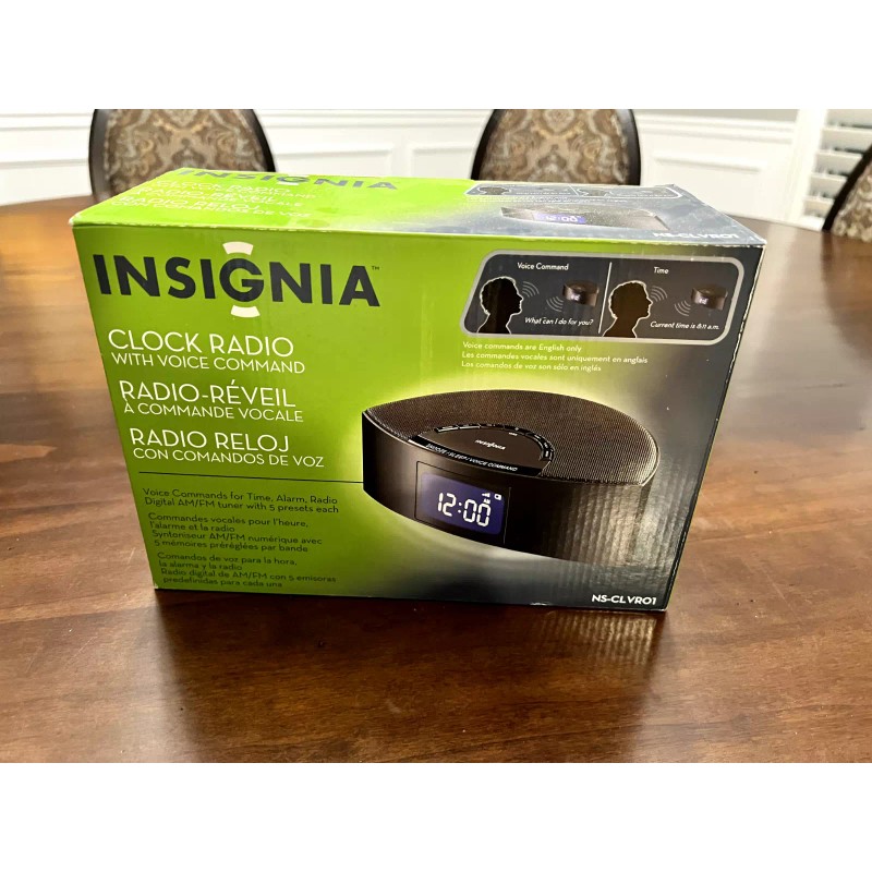 Insignia Clock Radio with Snooze Sleep Voice Command Ns-clvro1 Am/Fm