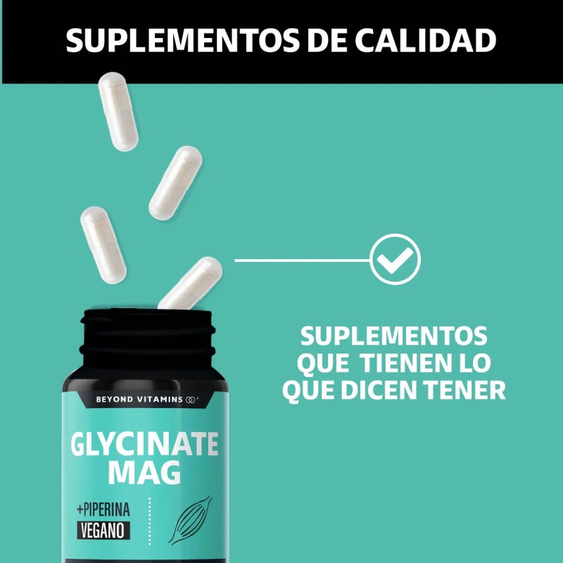 Glicinato De Magnesio 492mg De Alta Absorcin Con Piperina (pimienta