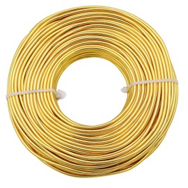 Uxney Jewellery Wire, 2 mm Thick Aluminium Craft Wire, Jewellery Making Wire, Metal Wire for Crafts, Aluminium Wire, Wire, DIY, Metal Crafts, Art Wires (Gold, 30 Metres)