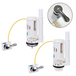 2 Inch Toilet Cistern Dual Flush Valve Overflow Lever Operated Plastic Toilet Tank Replacement Valves with Handle(For 2-Piece)