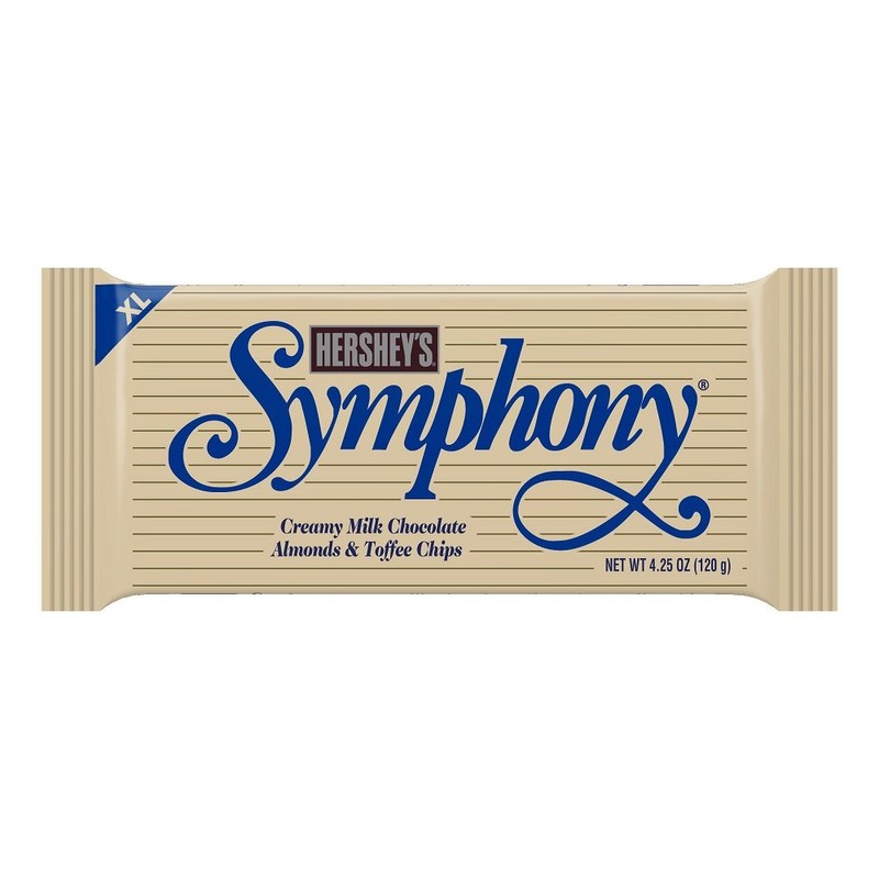 HERSHEY'S SYMPHONY Chocolate Almond Toffee XL, Candy Bars, 4.25 oz