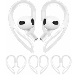 ALXCD Ear Hooks Compatible with Airpods 4 1 2 3 & Pro All Generations, 3 Pairs Over-Ear 360°Rotatable Adjustable Soft TPU Earhooks[Anti Slip][Anti Lost], Compatible with Airpods 4 3 2 1 Pro, Clear