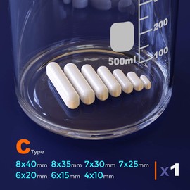 Biomed Scientific - Barra de agitación magnética PTFE, barras de agitación magnéticas con revestimiento de teflón de alto magnetismo, juego de 7 piezas por paquete, color blanco