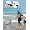 Avlcoaky Rubber Fishing Net Large Fishing Landing Net for Saltwater