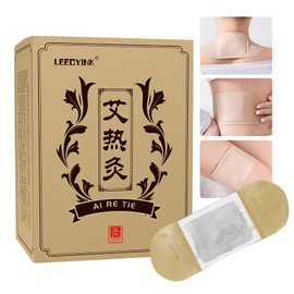 Mugwort hot moxibustion Patch, self-Heating Wormwood Patch, Natural Mugwort Extract Promotes Blood Circulation, relieves Shoulders, Waist, Legs, Uterine Cold, and soothes Body Joints (10pcs)