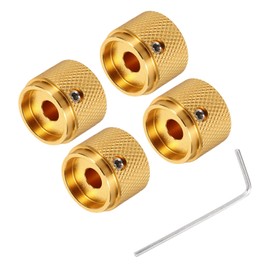 sourcing map 4PCS Guitar Knobs Metal, Volume Tone Control Dome Knobs 6 x 20 x 15.5 mm Potentiometer Knobs with Wrench for Electric Guitar Bass, Gold