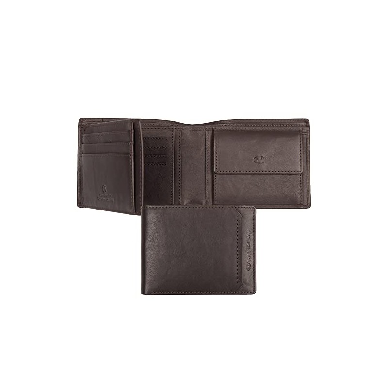 TOM TAILOR Sam Men's Horizontal Wallet Medium Brown, dunkelbraun, 003639