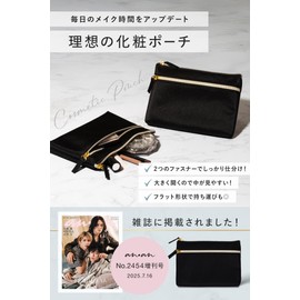 Selyra Small Pouch, Mini Pouch, Makeup Pouch, Cosmetic Storage, Compact, Cute, For Carrying, Travel, Small Items, Stylish, Thin, Women's, Men's, Gift, Black