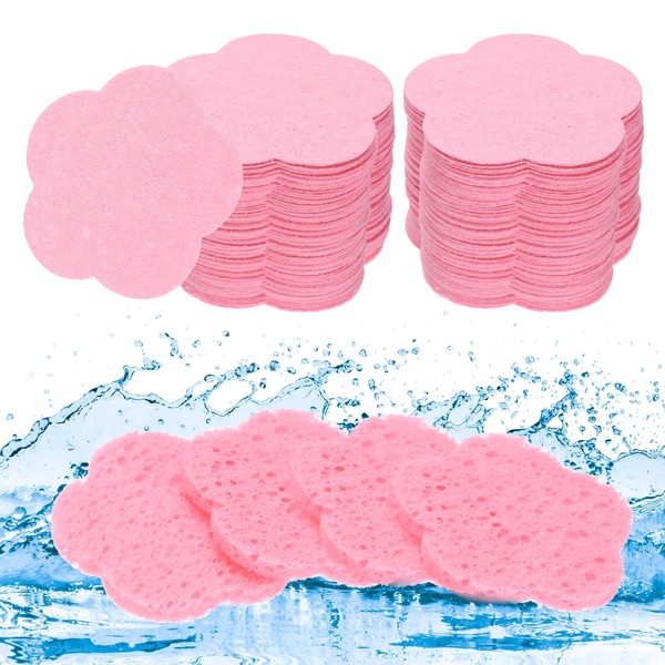QUARKZMAN Pack of 120 Compressed Face Sponges Flower Face Cleansing