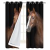 Wild Brown Horse Closed Together Ultra Soft Premier Blackout Curtain