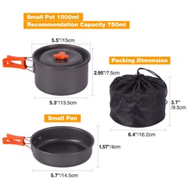 Sirius Survival 12 Piece Camping Cookware Set - Portable Mess Kit (Orange)